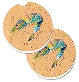 Imprimé aux États-Unis Caroline\'s Treasures Shrimp Lot de 2 Dessous de Verre pour Voiture 8469CARC, Pierre, Multicolore