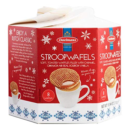 Daelmans Dutch Caramel Stroopwafel Winter / Holiday Collection Jumbo Size Wafers 10.94 Oz.