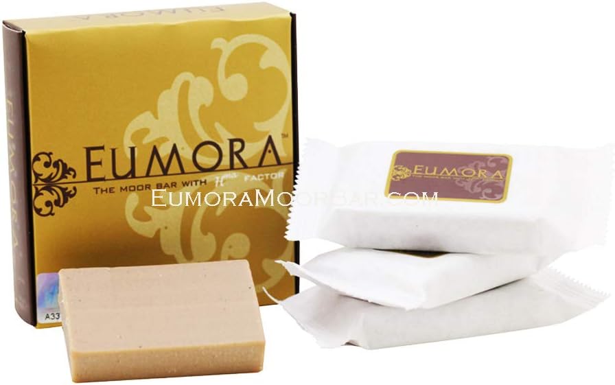 Eumora Classic egA Bar (Box of 4), Facial Cleansing Moor Clay Soap. Organic Face Wash for Anti-Ageing, Wrinkles, Fine Lines, Lifting, Firming. All Natural SLS-Free Face Detox Cleanser for Men, Women.