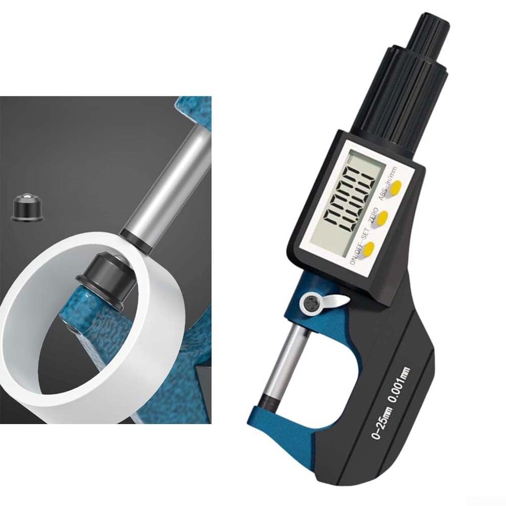 Micrometro esterno ad alta precisione realizzato in acciaio al carbonio resistente alla ruggine con vite in lega liscia per una misurazione accurata del diametro di 25-50 mm (50-75 mm)