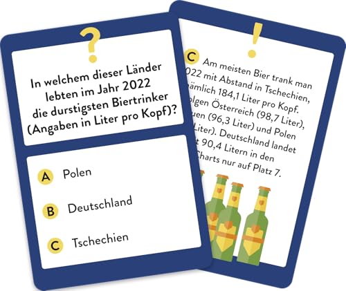 Bier Wissens-Quiz: 50 spannende und kuriose Fragen für Bier-Liebhaber | Partyspiel und originelles Geschenk für Bier-Fans | Ratequiz im Spielkartenformat