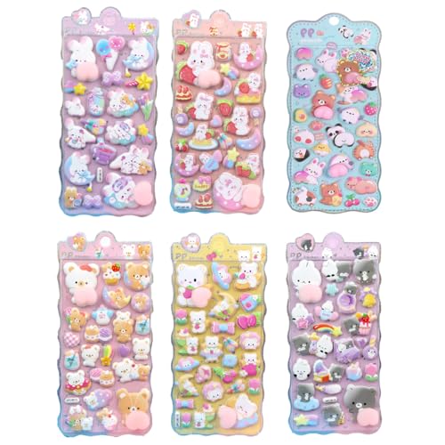 ՂɂՂɃV[ 킢 3D ՂՂ 1/2/3/4/6Zbg  LN^[  قуV[ }V} ӂӂ  XNC[Y XebJ[ q lp 蒠 fR[V (6Zbg) [sAi]