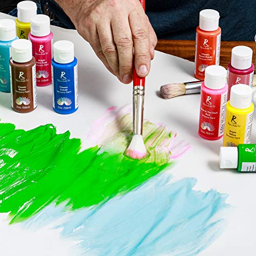 Washable Tempera Paint Set, 32 Pack | Non Toxic Liquid Finger Paints For Kids Art Projects | Assorted 2Oz Classic, Bright, Glitter, And Glow In The Dark Colors For Paper, Posters, Canvas #TOP3