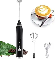 Mini Mixer Portátil Misturador de Bebidas Batedor Espumador de Leite Ovos Café Whey Multiuso Cozinha USB Recarregável Premium