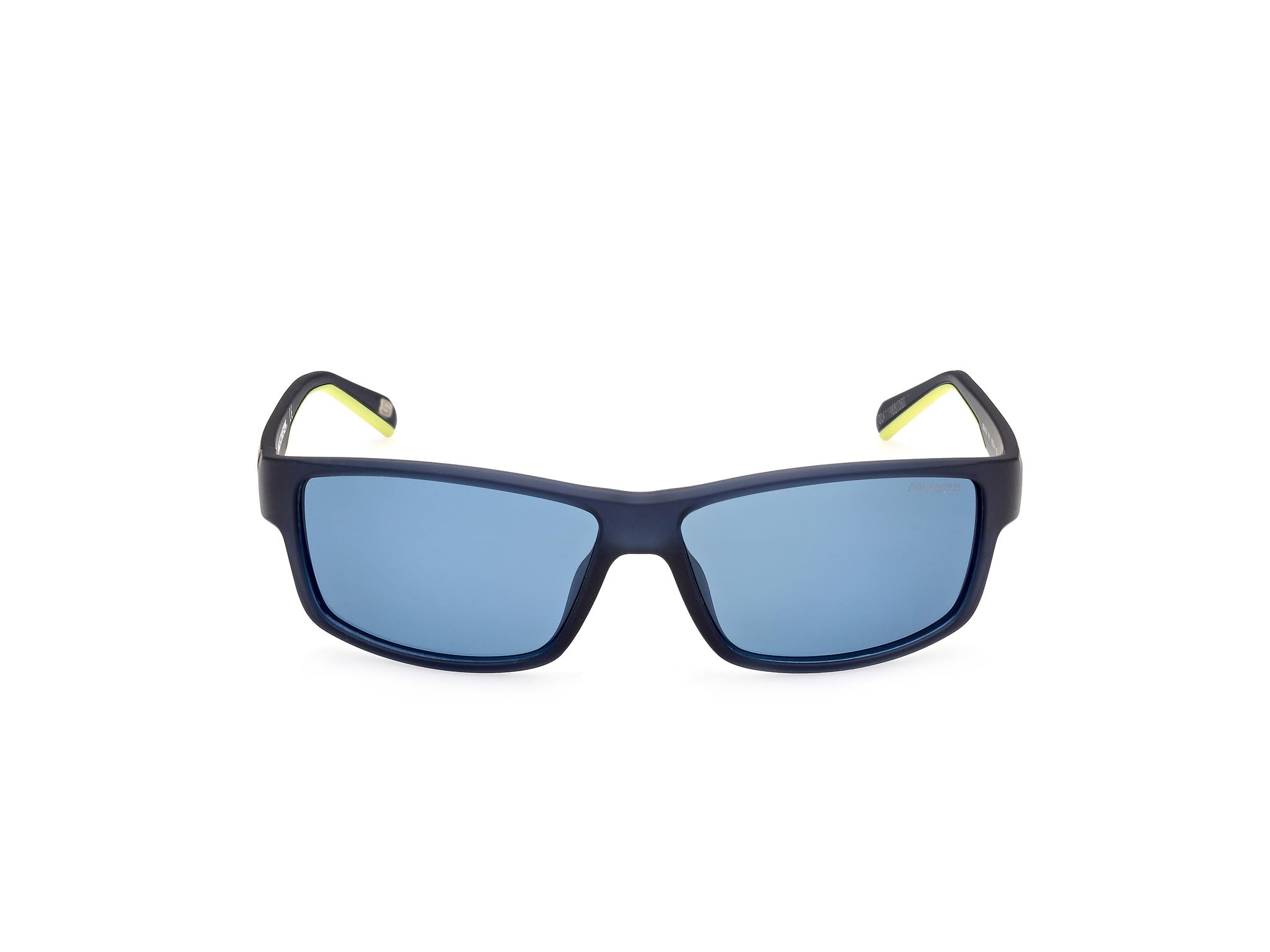 Skechers SE6159 Gafas de Sol para Hombre, Gafas de Sol Ligeras y Casual, Lentes Rectangulares, Lentes Ahumadas Polarizadas, Azul Opaco
