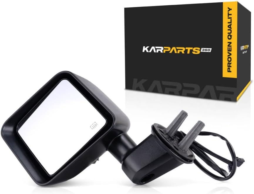 For Jeep Wrangler 2015 2016 2017 2018 Door Mirror Driver Side | Power | Heated | Manual Folding | Textured | 68249847AD, 68125585AA | CH1320390