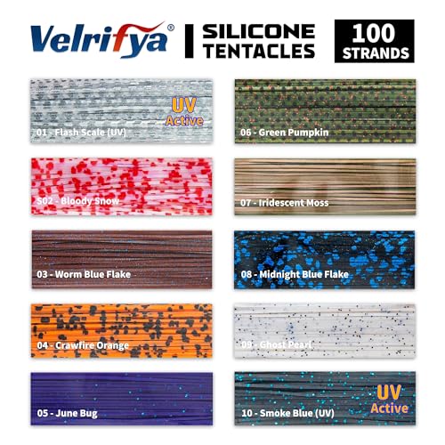 Silicone Skirt Tabs & Tentacle Strands Set for Dice Lure Builds, Japanese-Style Rubber Legs DIY Kit for Soft Baits, with Threader Tool, Fishing Lure Material for Jig Skirts by Velrifya - Used condition - Image 6