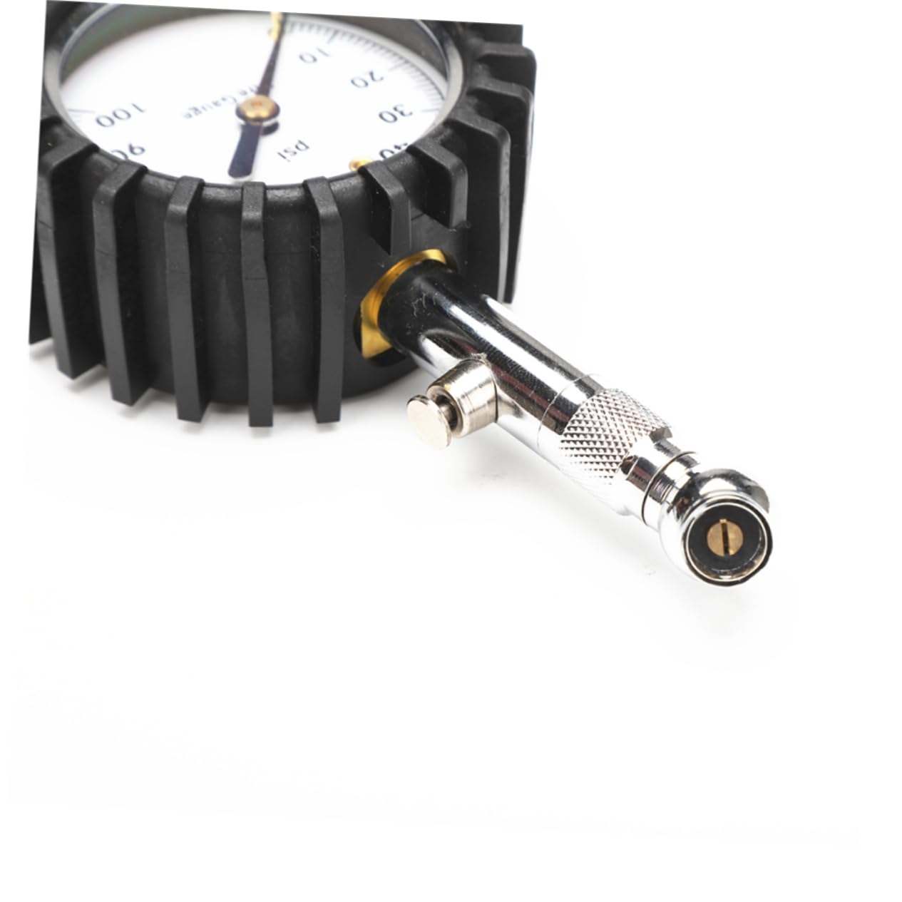 PRETYZOOM Mechanical Tire Pressure Gauge for Car and Motorcycle Easy to Read Dial Angled Chuck Durable and Construction No Batteries Required Black