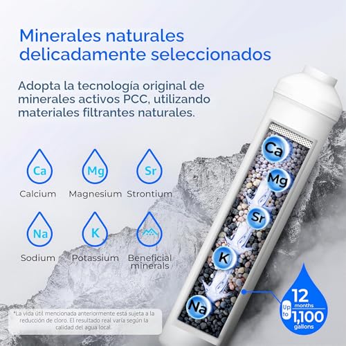 Miniatura 3 de Waterdrop Filtro De Agua En Línea De Remineralización, Posfiltro De Conexión Rápida De 1 4 Para Sistema De Filtro De Osmosis Inversa Ro, Restauración De Minerales Esenciales 1