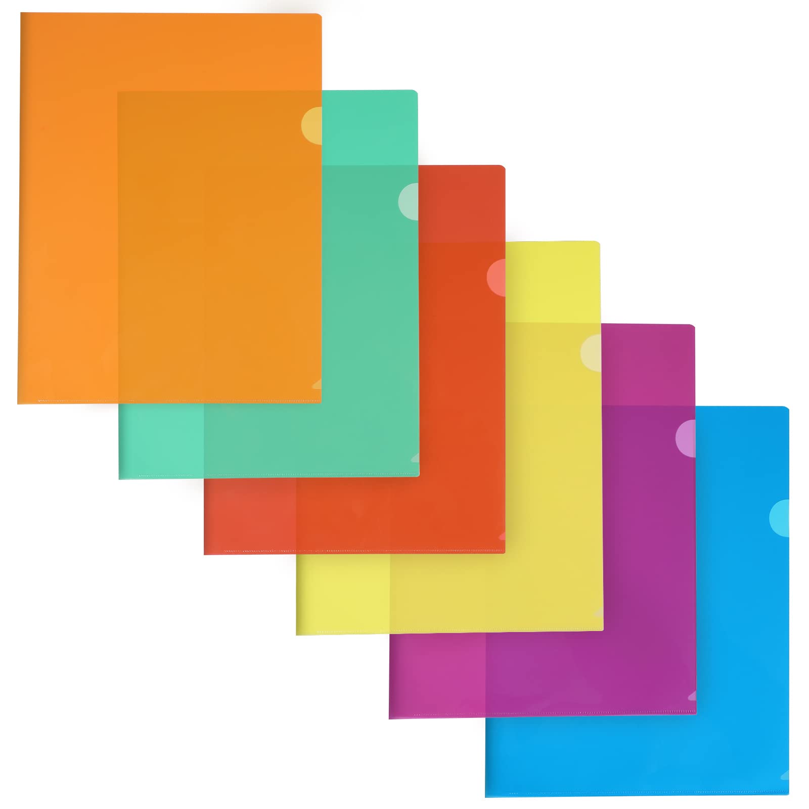 KTRIO 12 Pack Clear Colored File Folders, 8.5 x 11 inch Letter Size