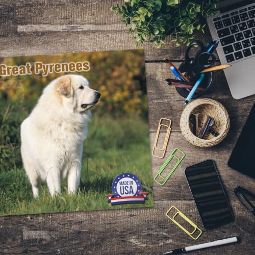 2022 2023 Great Pyrenees Calendar - Dog Breed Monthly Wall Calendar - 12 X 24 Open - Thick No-Bleed Paper - Giftable - Academic Teacher's Planner Calendar Organizing & Planning - Made In Usa #TOP3
