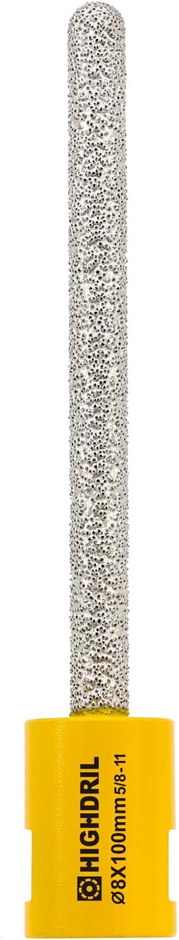 HIGHDRIL Diamond Mortar Raking Bit - 5/16" x 4" (8mm x 100mm) 5/8-11 Thread Diamond Mortar Router for Old Mortar,Blown,Damaged Bricks or Natural Stone Removal