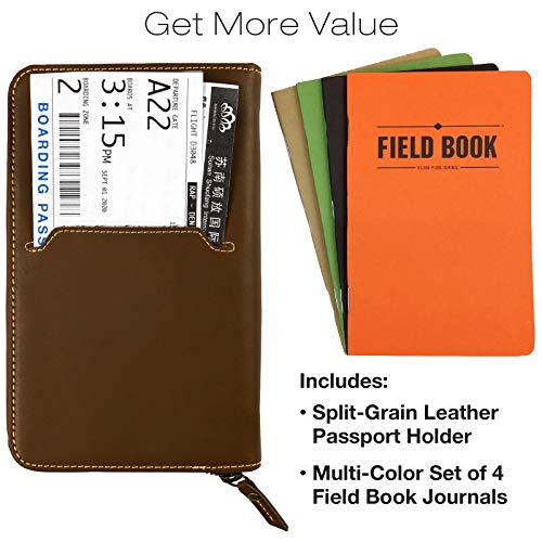 Carteira de viagem de couro e porta-passaporte: capa de passaporte comporta 4 passaportes, cartões d