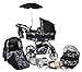 Twing - 3-in-1 Travel System con carrozzina, seggiolino auto, passeggino sportivo e accessori CON RUOTE GIREVOLI … (3-in-1 Travel System, fiore bianco)