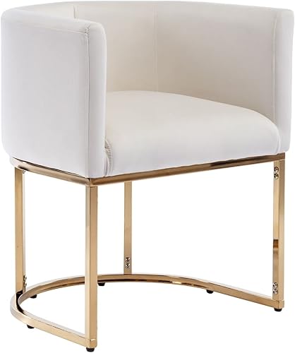 Silla de comedor tapizada moderna de mediados de siglo con brazos, silla de terciopelo para cocina y comedor, silla decorativa de 18.5 pulgadas de