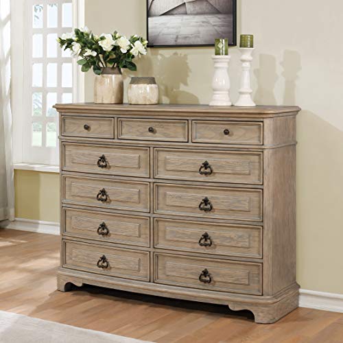 Roundhill Furniture Piraeus 296 11 Drawers White Wash Dresser #TOP29