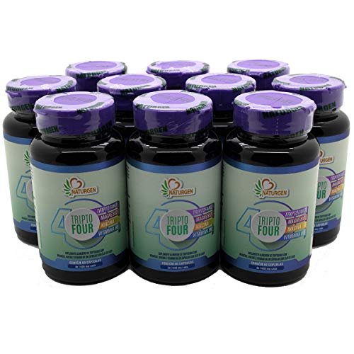 10x Triptofano com vitaminas 1000mg L-Triptofano Triptofour - Naturgen - 60 capsulas