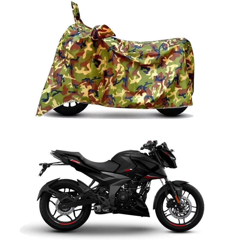 Image of Waterproof 100% PVC Coated Bike Scooty Two Wheeler Body Cover Compatible for Bajaj Pulsar N160 ABS /UV-Rays /Heat Protection /Birds Dropping /Scratchproof /Dust Proof [6X6 Jungle Print]