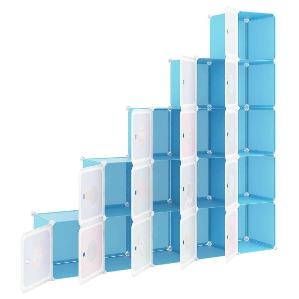 Generisch jiangboyue-340576 - Armario infantil modular con 15 cubos (PP), color azul