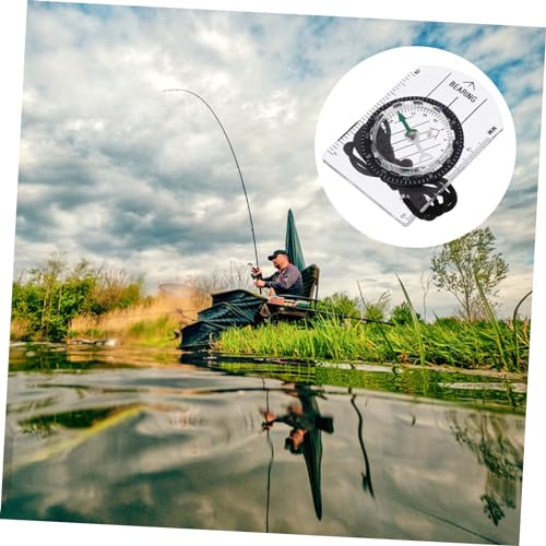 Boussole extérieure Yardwe mini compas transparent et robuste en acrylique de poche