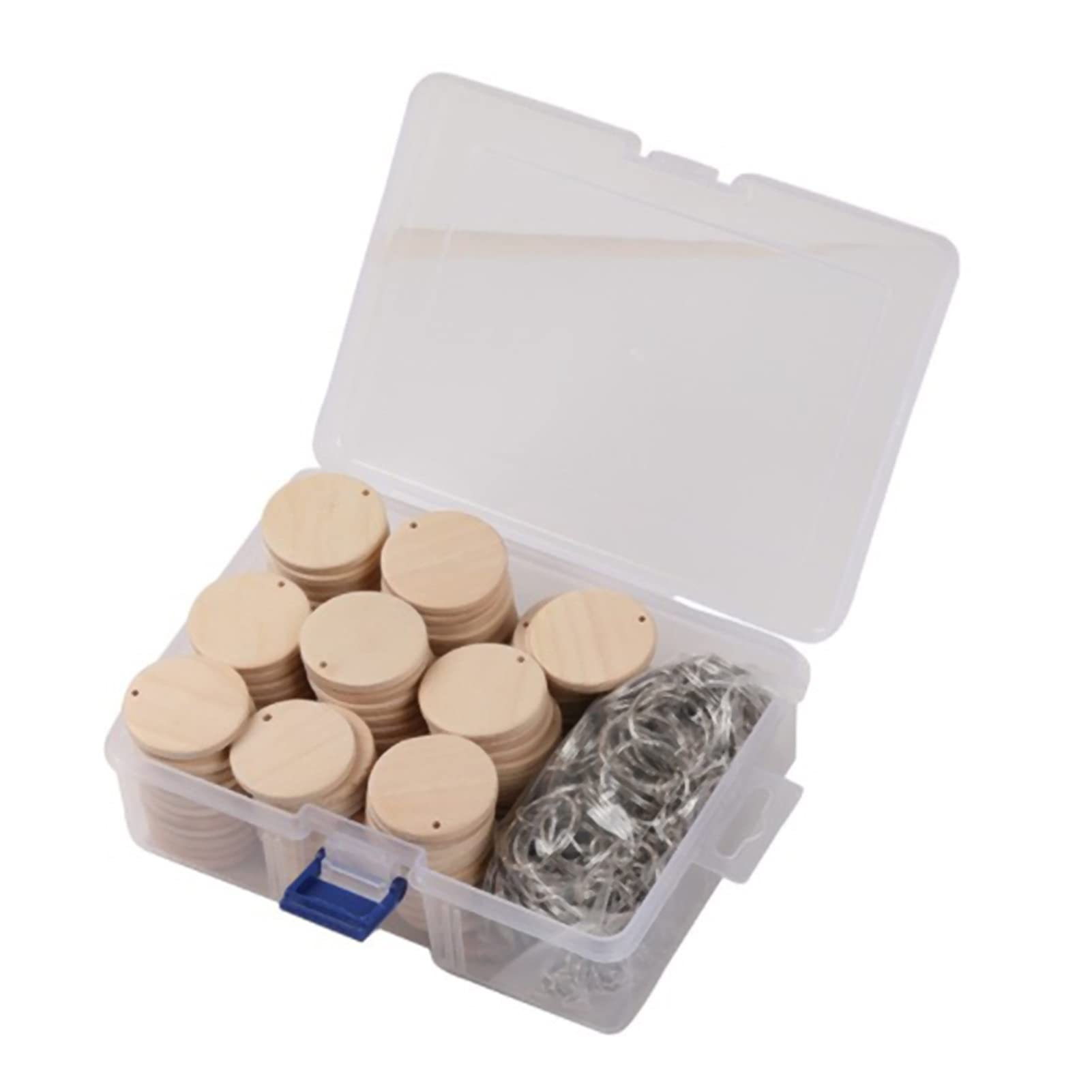 Yongyong Bai Shi Wu 100 Pcs Round Wooden Discs With Keychain Wood Tags With Hole Reminder Record Calendar Wood Chips Crafts