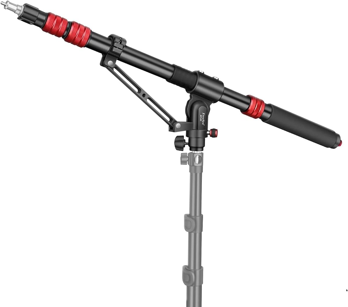FreeSea MT-H2 Tripod Extension & Boom Arm Aluminum Heavy-Duty Stand Arm | 27.6"-80" Adjustable Tripod Boom Arm, 4.4lb Load, Telescopic Tail, for C-Stand Flash Softbox