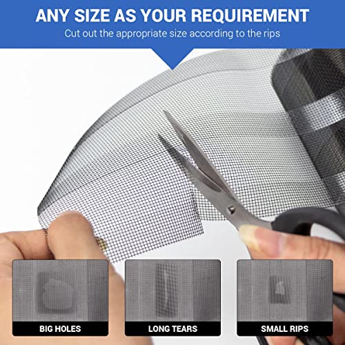 Htvront Window Screen Repair Kit Tape: 4Inx10Ft Screen Patch Repair Kit, Well Ventilated, Strong Adhesive Fiberglass Covering Mesh Tape For Window Door Tears Holes (Black) #TOP4