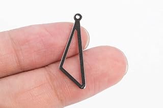 10 Oblique Triangle Charms Black Gunmetal Tone