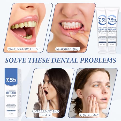 2 Stück Hydroxylapatit Zahnpasta Ohne Fluorid, Frischer Atem Zahnpasta Hydroxylapatit, Tiefenreinigung Hydroxyapatite Zahncreme, Remineralisierungszahnpasta Ganzheitlicher Schutz für Zähnen – Bild 7