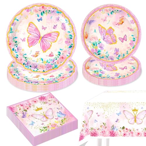 papillon anniversaire assiettes serviettes nappes enfants decoration table deco fete accessoires