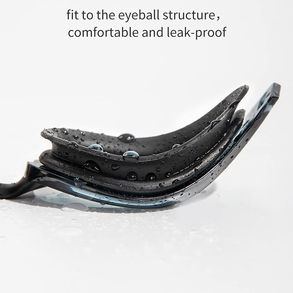Professionelle wasserdichte Beschichtung, klare doppelte Antibeschlag-Schwimmbrille, UV-Schutz für Herren und Damen, Schwimmbrille mit Etui (Farbe: D) (A)