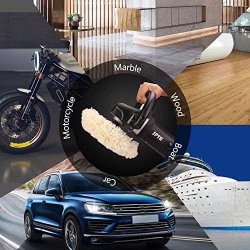 Wool Polishing Pads, Spta 6"(150Mm) 100% Natural Wool Buffing Pad With Hook & Loop Backing 4Pcs Set Come With 5/8-11 Thread Backing Plate For Car Polishing, Buffing And Cutting #TOP4