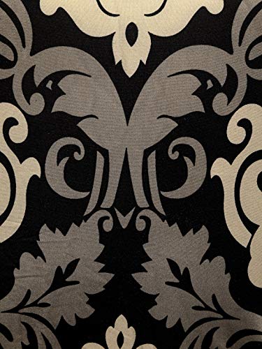 Image of Cortina Dining Chair Slipcover | Protection Chair Cover | Damask Print, Removable, Washable | Universal Fit Soft Stretchy Polyester Spandex | Hotel, Marriage, Wedding | Pack of 6, Black Brown