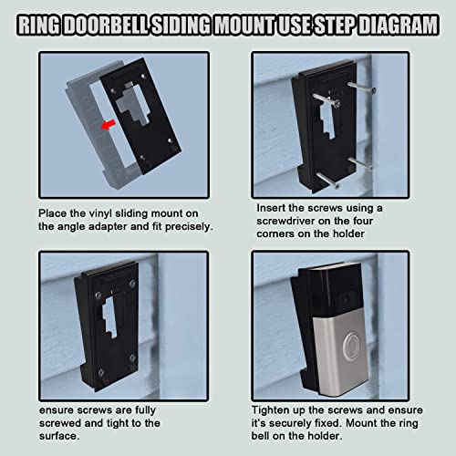 R-Ing Doorbell Siding Mount/R-Ing Doorbell Vinyl Siding Mount, Vinyl Siding Mount Ring Doorbell Mounting Angle Adjustment Plate, For Ring 2 Ring 3 Ring 3 Plus Video Doorbell And Standard Style Siding #TOP1