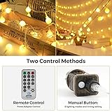 LED Lichterkette Strombetrieben,27M Lichterkette Kugel warmweiß mit Stecker für Außen und Innen,IP44 Wasserdicht Lichterketten mit Dimmbar Fernbedienung,Ideal für Zimmer,Weihnachten,Party,Garten