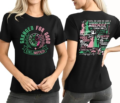 Musical Shirt for Women Wicked Tshirt Wizard Movie Fan Gifts Short Sleeve Casual Loose Tee Top2