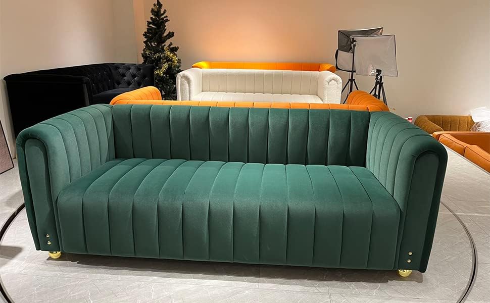 Miniatura 9 de Sofá modular en forma de L con otomana para espacios pequeños, sofá moderno de mediados de siglo, sofá biplaza convertible, sofá modular para sala