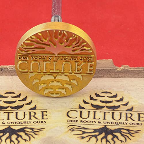 Custom Branding Iron for Wood,Own Trademark Leather Branding Iron Stamp,BBQ Heat Stamp Including The Handle, Tree Woodworking Design Stamp (2