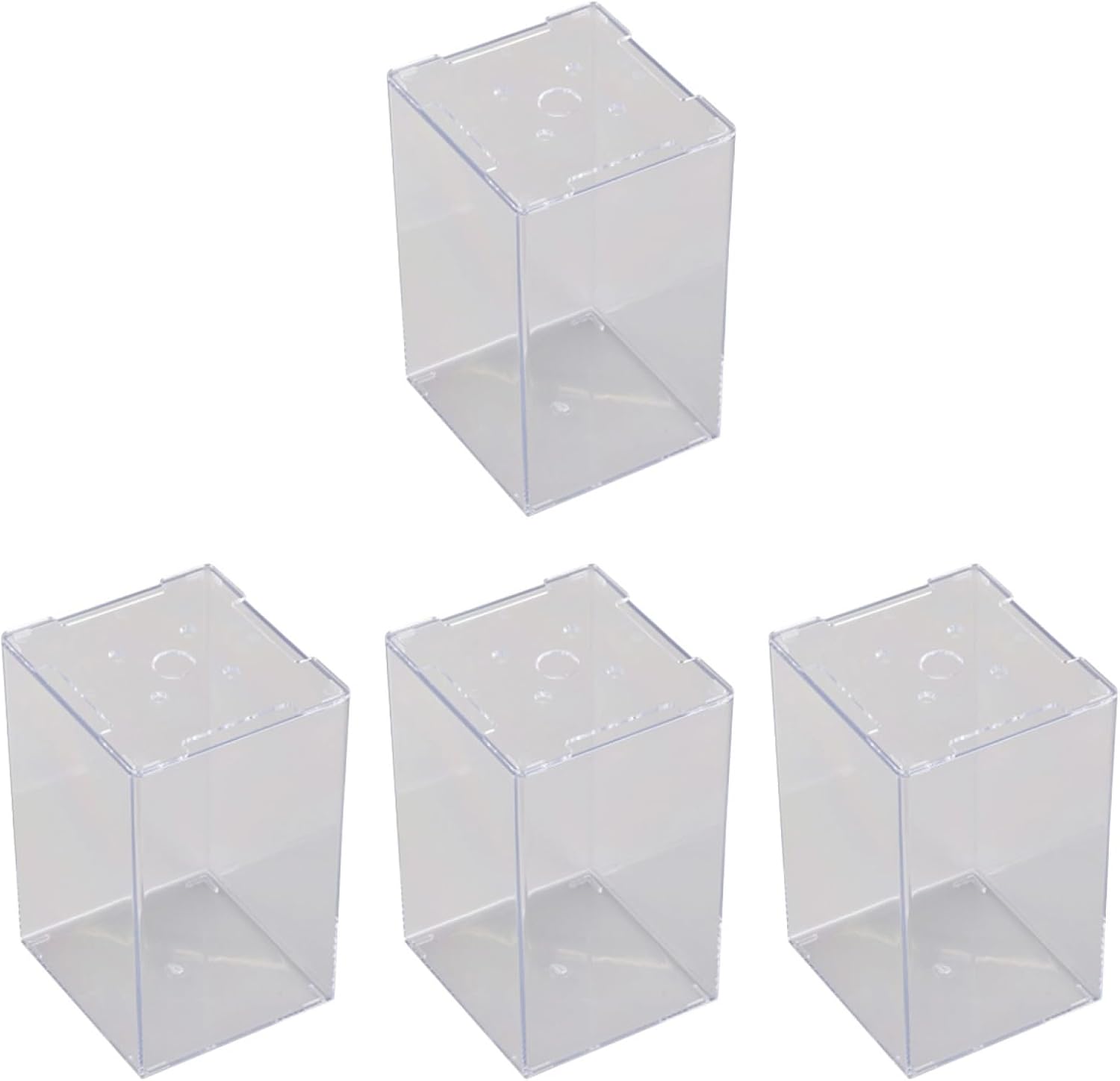 Acrylic Betta Fish Tank – 4Pcs Mini Desktop Aquarium, Clear Small Fish Box for Home and Office Decor, 7.48X5.11X18.89In