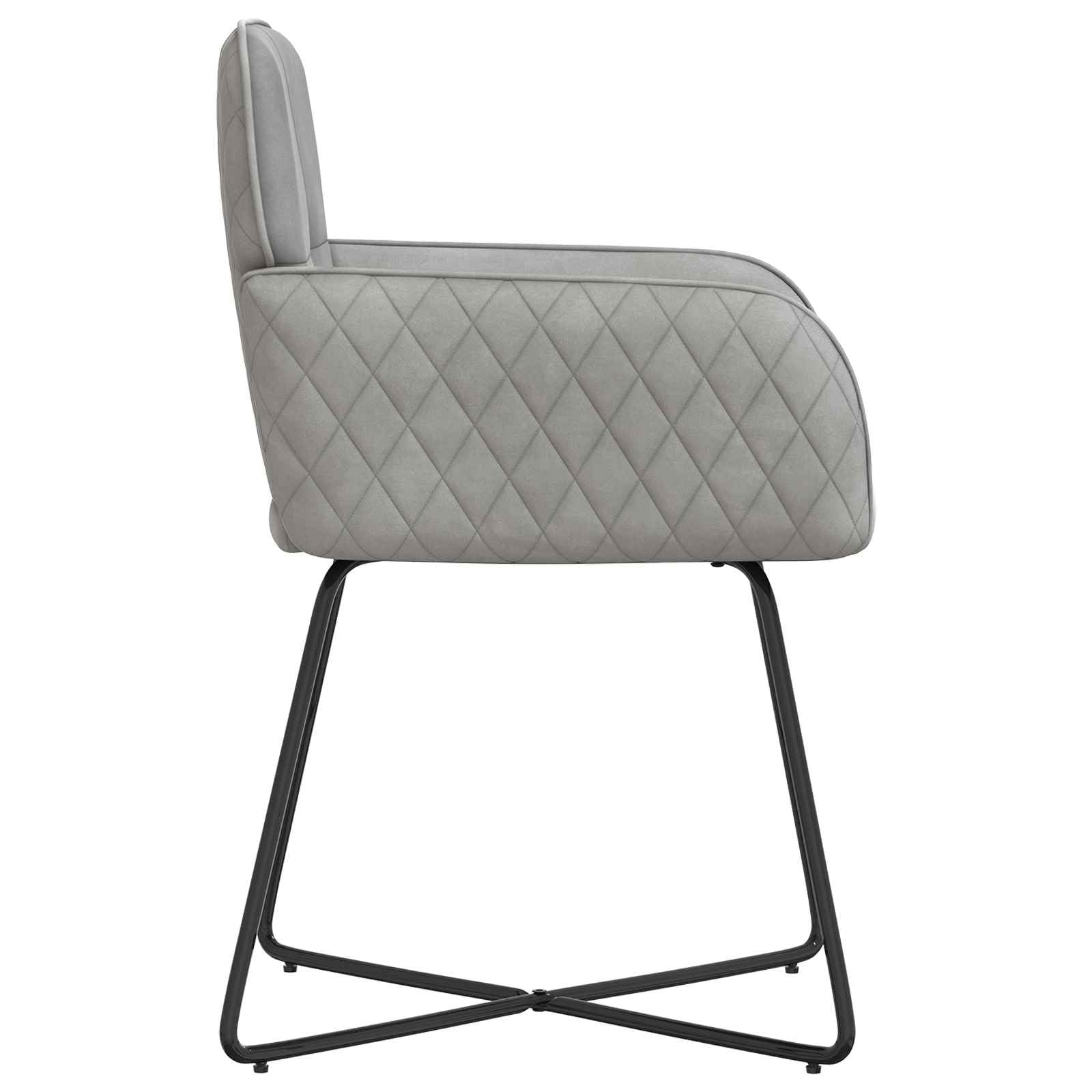 Krzesło do jadalni, zestaw 4 sztuk, aksamitne, jasnoszare 59 x 56,5 x 86 cm, z metalowym stelażem, krzesło tapicerowane z podłokietnikami, ergonomiczne oparcie, nowoczesne wzornictwo, trwałe