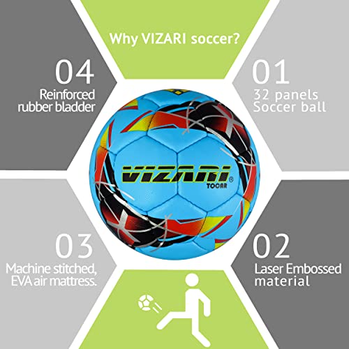 image for Vizari Tocar a Premium Bright Colour Textured Hand Stitched Futsal Soc