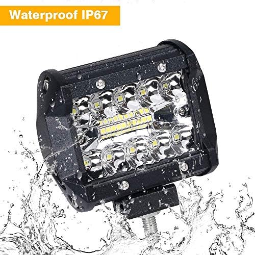 URAQT Listwa świetlna LED, 2 szt., 10 cm, 12 V, 150 W, światła przeciwmgielne, wodoodporne IP65, wiązka, combo, światła sportowe, 4 x 4, do ciężarówek, łodzi, pojazdów ATV, UTV, SUV