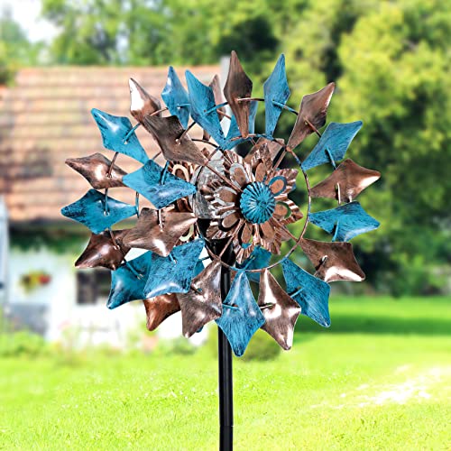 Hongland Solar Powered Wind Spinner With Crackle Ball 74 Inch Led Lighting Windmill Metal Wind Sculpture Stake For Garden Outdoor Yard Lawn Decoration #TOP1