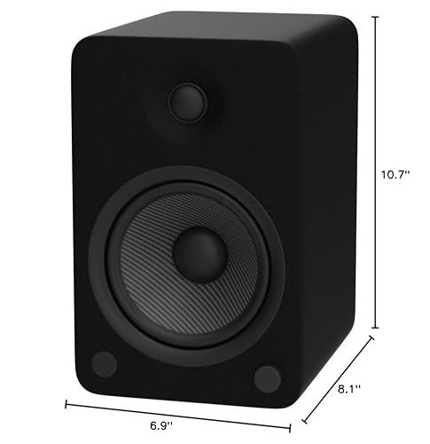 Kanto YU6MB Powered Speakers with Bluetooth and Phono PREAMP - Matte Black - Pair