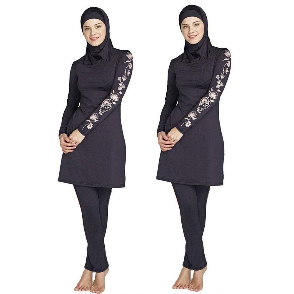 Muslimisches Badeanzug für Damen, voller Anzug, Übergröße, Burkini islamischer bescheidener Druck