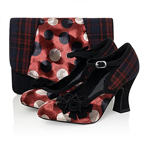 Escarpins Mary Jane bleu marine confortables avec sac assorti