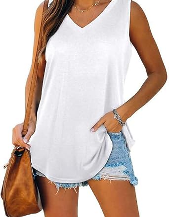 PUB Summer V-Neck Swallowtail Sleeveless Short Sleeve Solid Color Tank Top Casual T-Shirt for Women