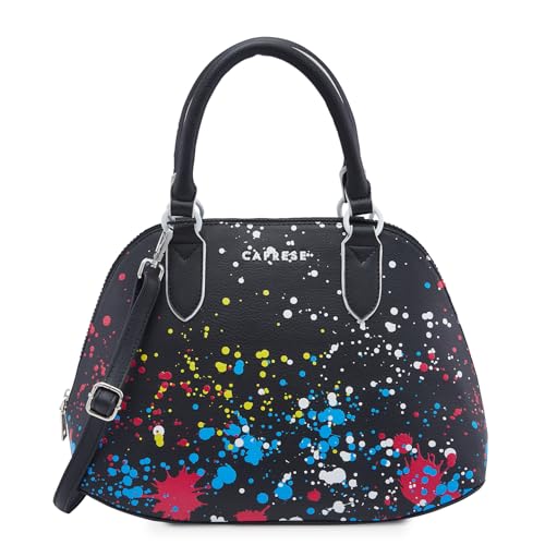 Image of Caprese Splash Satchel Bag, Small | Stylish Printed Handbag for Women with Adjustable & Detachable Sling Strap | Magnetic Snap & Zipper Closure | Ideal for Office & Daily Use