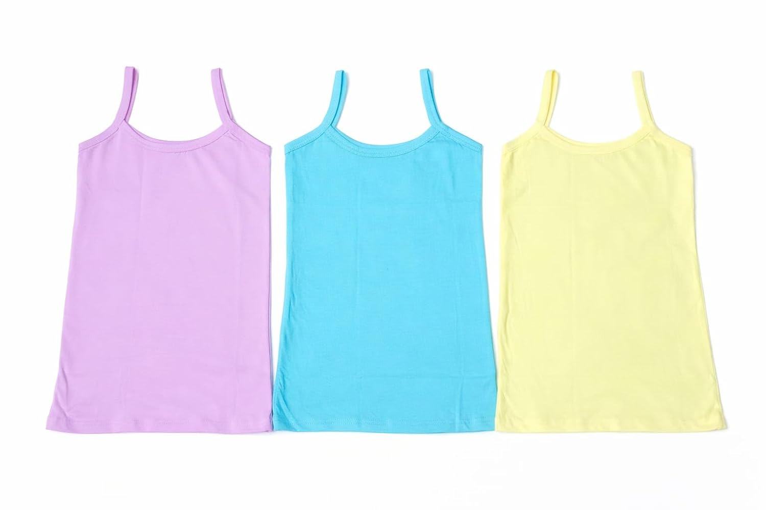 Calvero Girls' Plain Camisole Baniyan, Pastel Colours, Spaghetti Strap Vest, Pack of 3 - Review, Price and Buying Guide