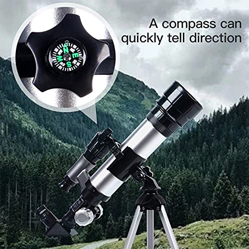 Baugger telescópios com adaptador de telefone,Telescópios para adultos iniciantes Telescópio refrato
